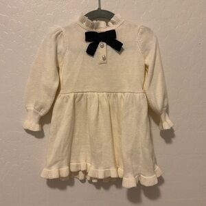 Janie & Jack cream sweater dress 6-12 m